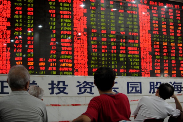 Chinese stock investors check their shar